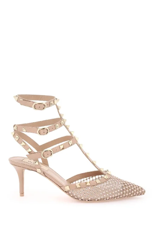 Ladies shoes with adjustable straps fit perfectly -Valentino garavani mesh rockstud pumps with crystals