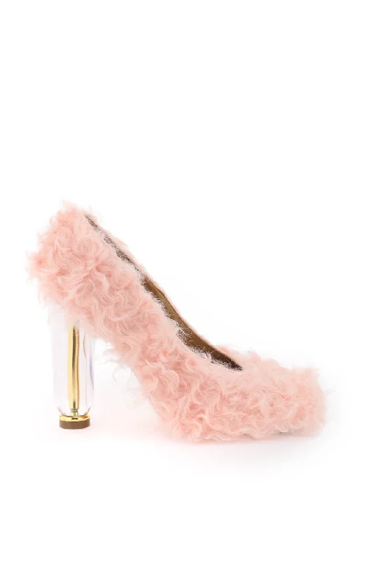 Comfortable ladies shoes for daily use feel great -faux fur pumps