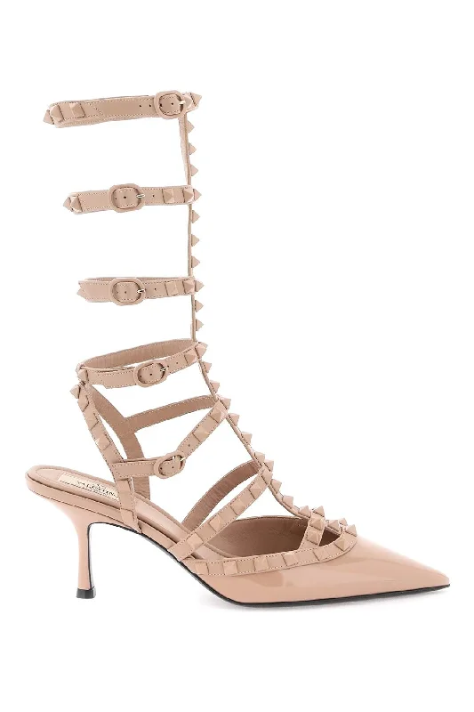 Ladies shoes with platform soles add height -rockstud pumps with straps