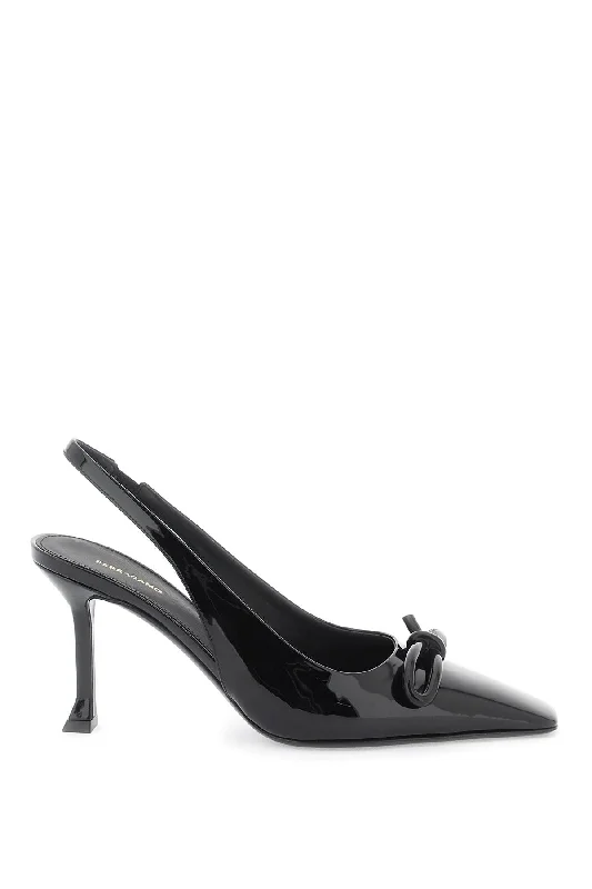 Ladies shoes for spring bloom with style -Salvatore ferragamo asymmetric slingback pumps with bow