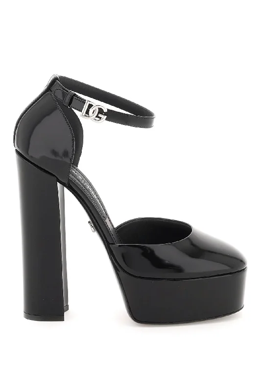 Ladies shoes with minimalist designs stay simple -polished leather platform pumps