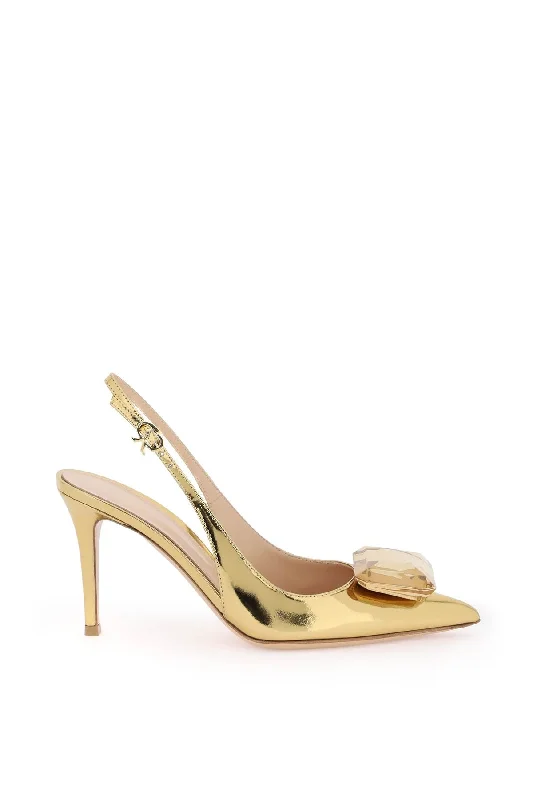 Ladies shoes for bridal parties shine bright -Gianvito rossi jaipur slingback pumps