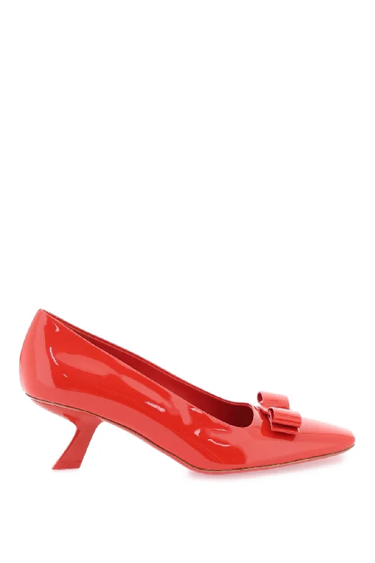 Ladies shoes with non-slip soles stay steady -Salvatore ferragamo vara bow pumps