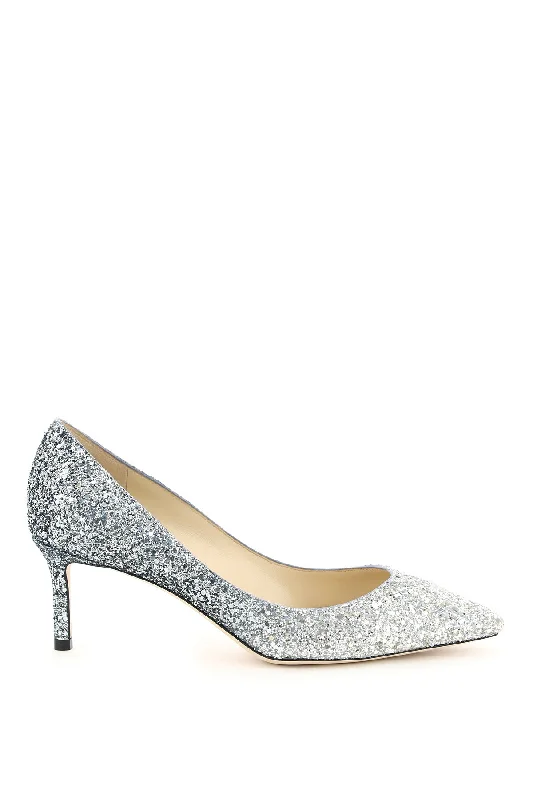 Ladies shoes featuring fringe details feel fun -Jimmy choo romy shaded glitter romy 60 pumps