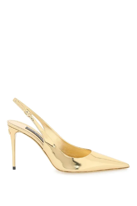 Ladies shoes featuring laser-cut patterns are unique -Dolce & gabbana laminated leather pumps