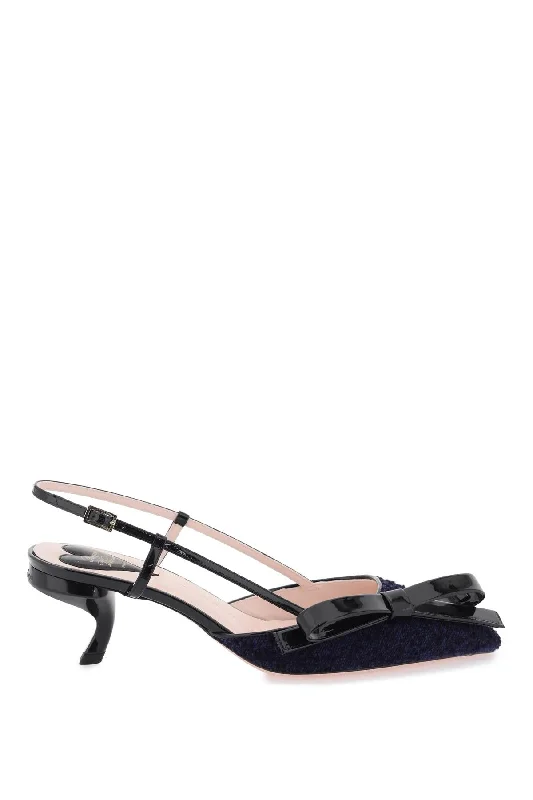 Ladies shoes featuring metallic shades shine bright -virgule bow slingback pumps