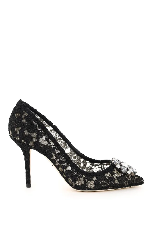 Stylish ladies shoes for office wear boost confidence -lace bellucci pumps with broche