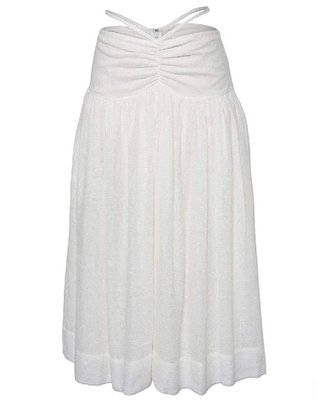 Durable skirts with reinforced seam strength -Katya Linen Gauze Strappy Skirt