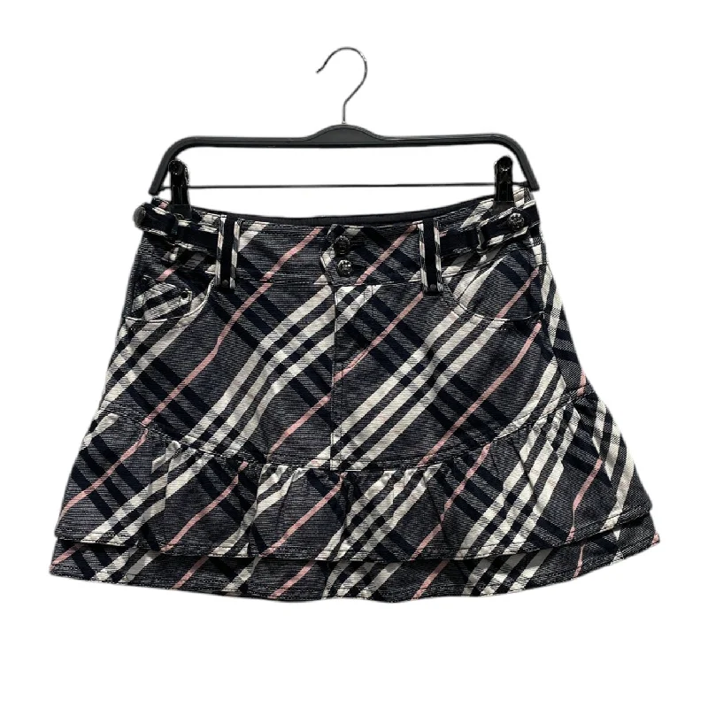 Designer skirts for luxury fashion flair -BURBERRY BLUE LABEL/Skirt/38/Black/Cotton/Plaid/FX506-162-31