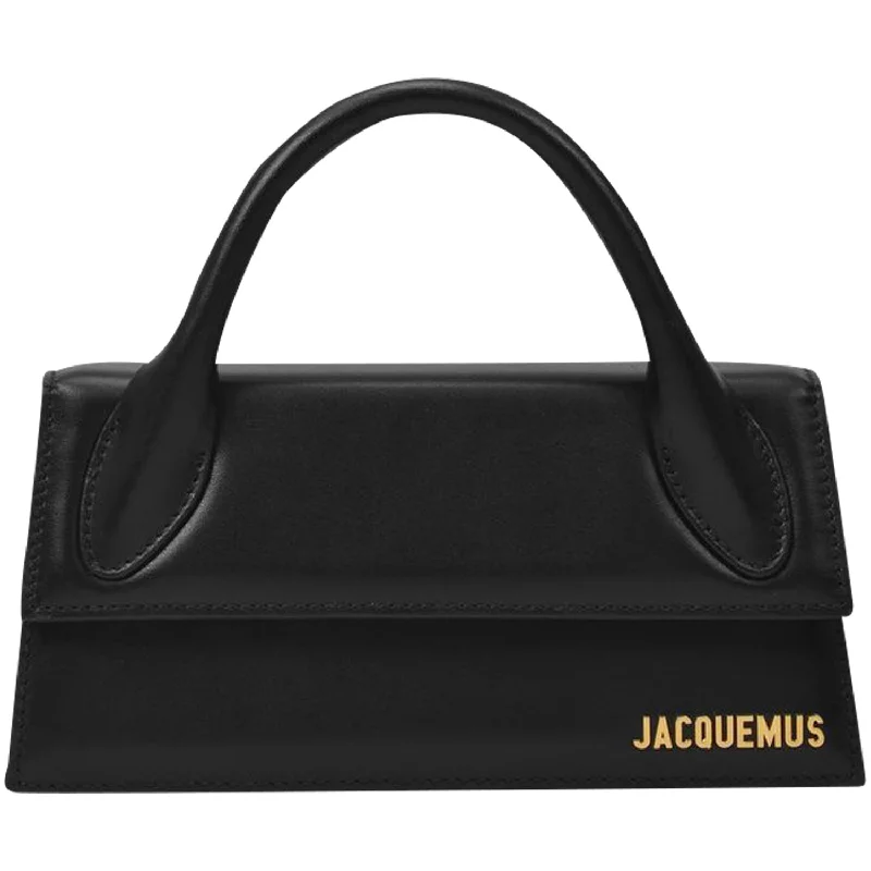 Handle bags with padded handles for comfort -Le Chiquito Long Bag - Jacquemus -  Black - Leather