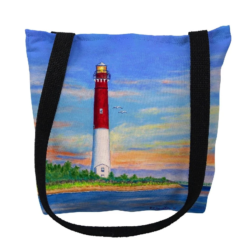 Handle bags with tropical prints for summer -Barnegot Lighthouse, NJ Small Tote Bag 13x13