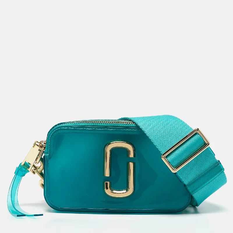 Handle bags with eco-friendly bamboo handles -Marc Jacobs Turquoise Jelly The Snapshot Camera Crossbody Bag