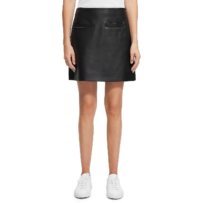 Soft cotton skirts for cozy comfort -Theory Womens Pockets Short Mini Skirt