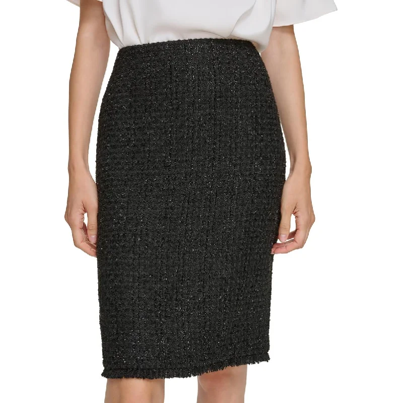 Ethnic Dresses with Tribal Design -Calvin Klein Womens Petites Tweed Metallic Pencil Skirt