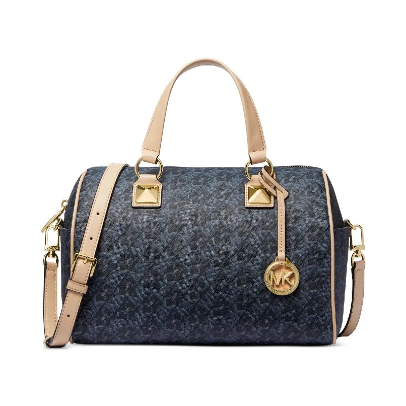 Waterproof handle bags ideal for rainy weather -Michael Michael Kors Grayson Duffel Satchel in Admiral Pale Blue