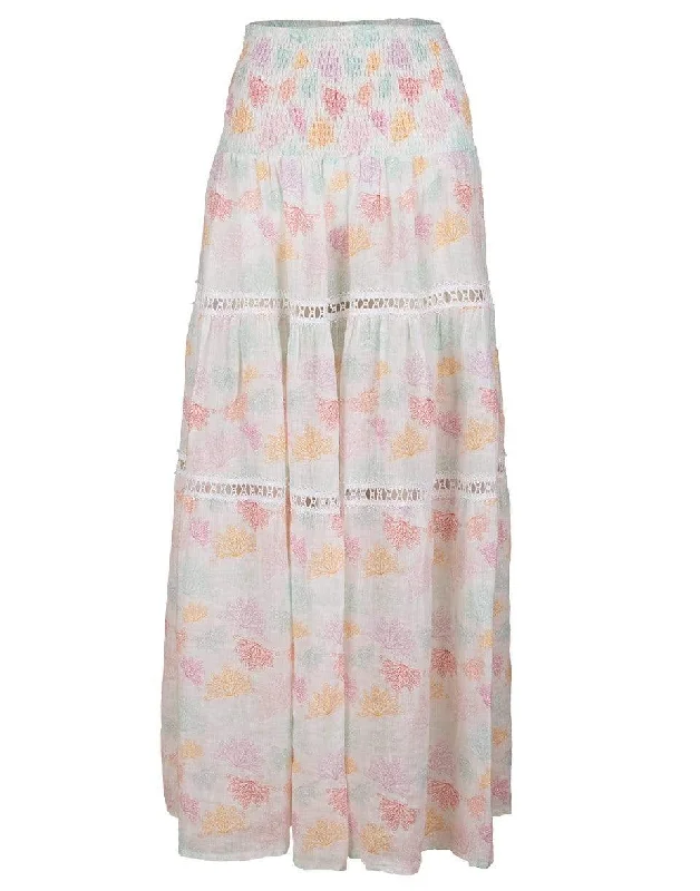 Casual skirts for relaxed weekend lounging -Salina Butterfly Print Shirred Waist Maxi Skirt