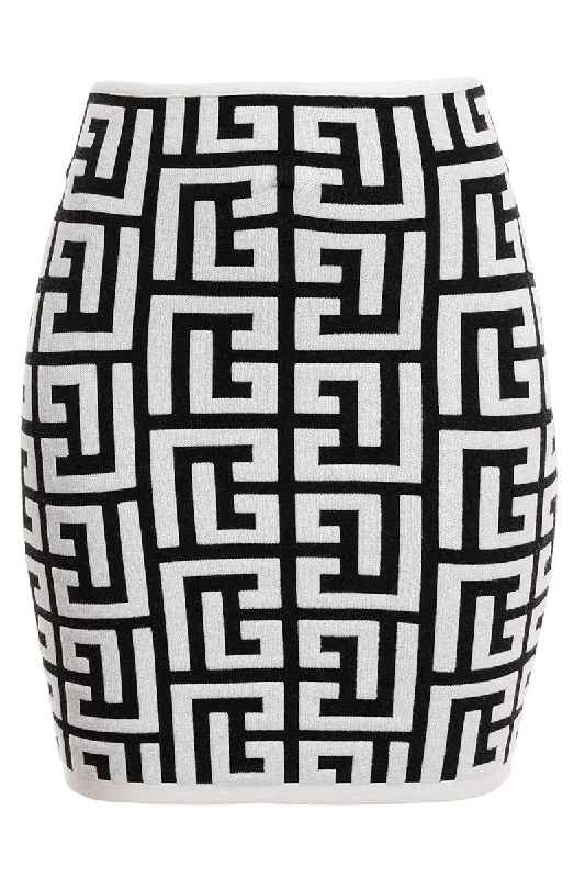 Pleated skirts for sophisticated evening wear -Monogram Short Skirt