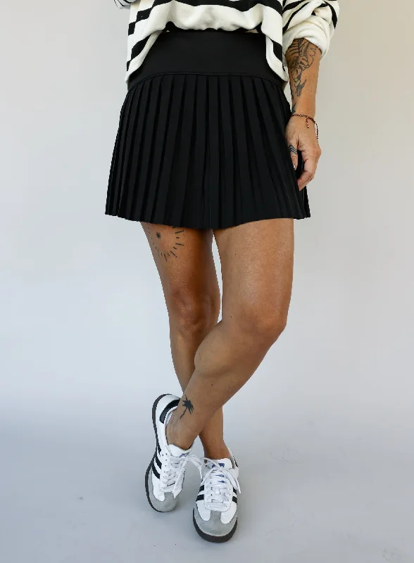 Polyester Dresses for Durable -Z Supply: Playing Doubles Skirt - Black - Final Sale