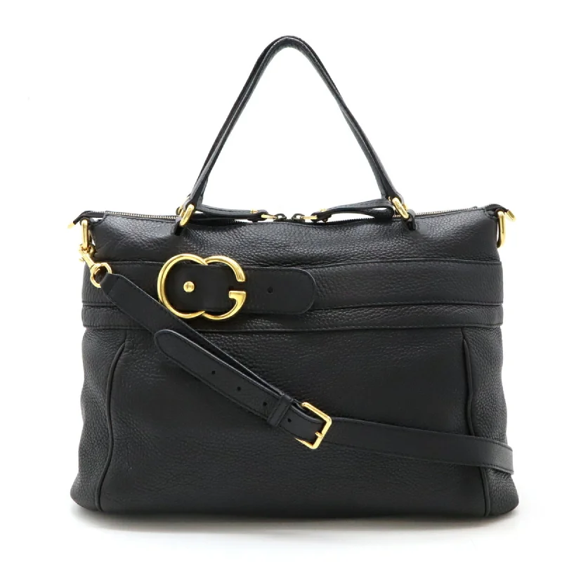 Handle bags with zipper tops for security -Gucci  Leather Shoulder Bag Tote Bag (Pre-Owned)