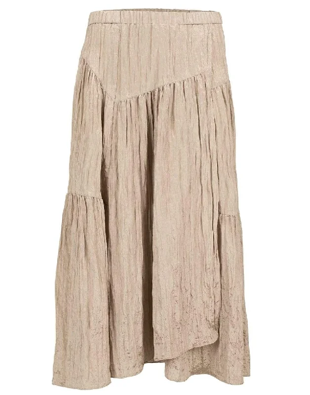 Ruffled maxi skirts for boho summer flair -Tiered Asymmetric Skirt