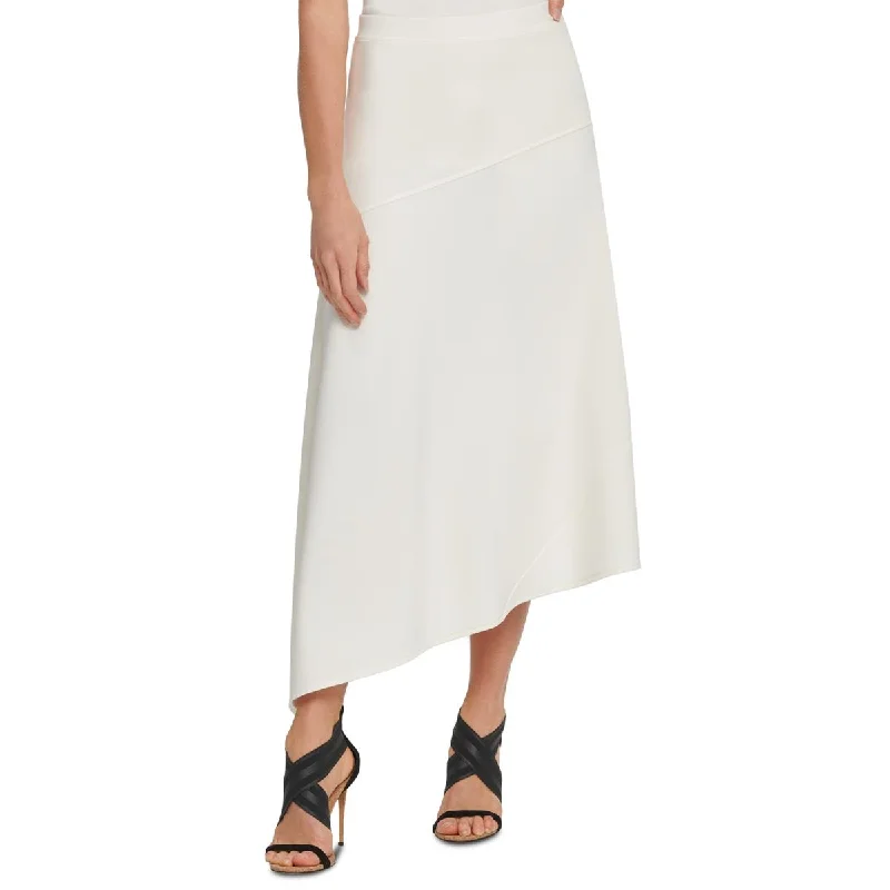 Leather Dresses for Luxury -DKNY Womens Panel Asymmetric Skirt