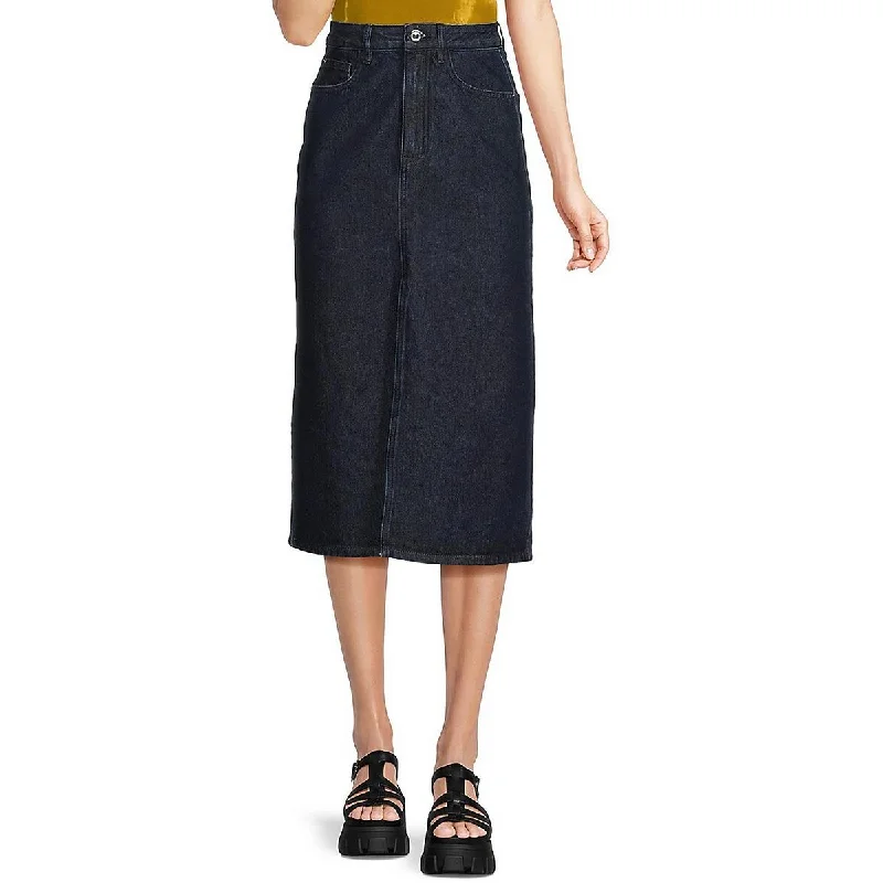 Office Dresses for Business -We Wore What Womens Denim High Rise Midi Skirt