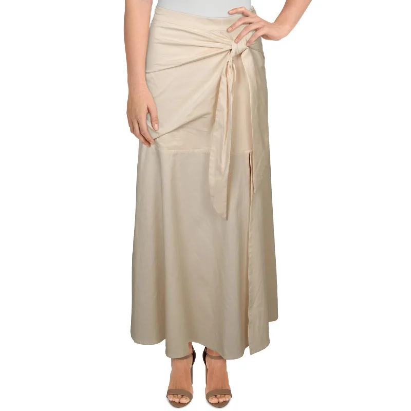 Elastic Dresses for Fit -Gary Bigeni  Womens Woven Side-Tie Midi Skirt