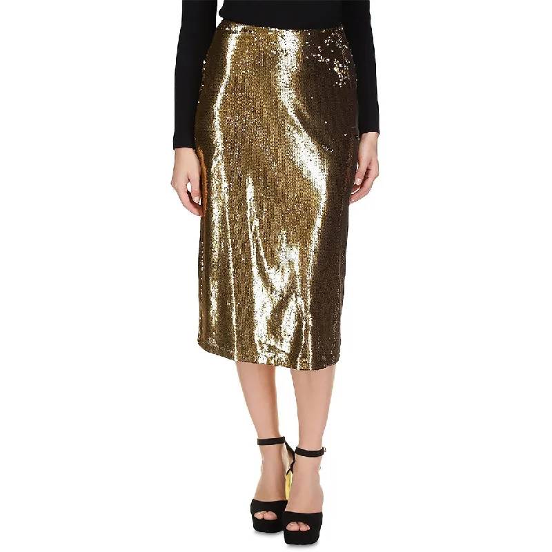 Resort Dresses for Vacation -MICHAEL Michael Kors Womens Below Knee Sequined Midi Skirt