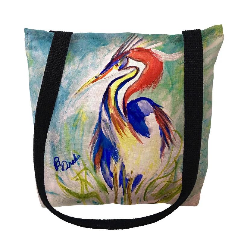 Handle bags with modern logos for branding -Wacky Louisiana Heron Small Tote Bag 13x13