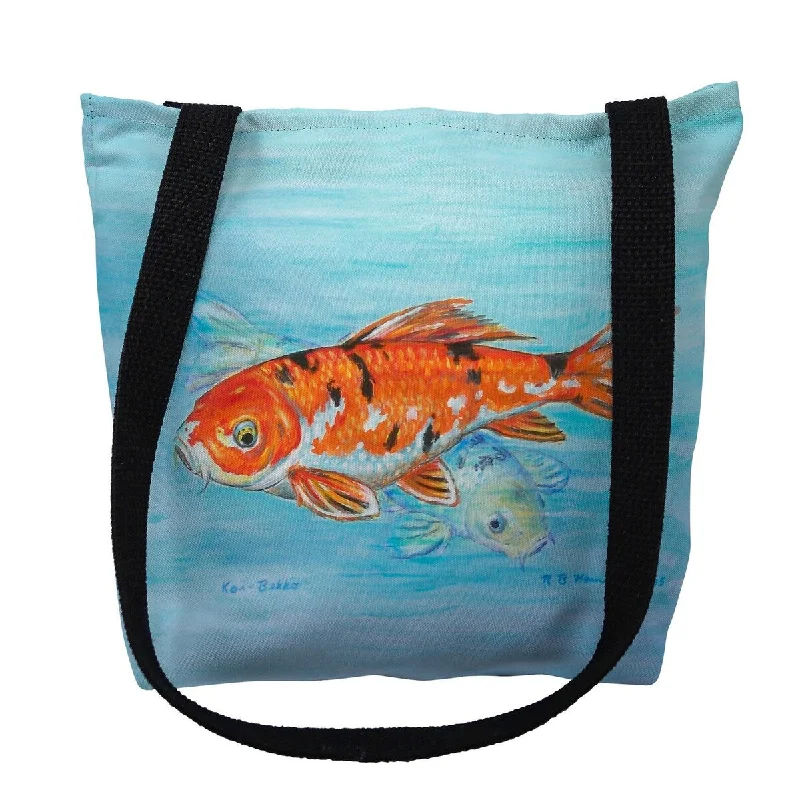 Handle bags with contrast stitching for detail -Koi Small Tote Bag 13x13