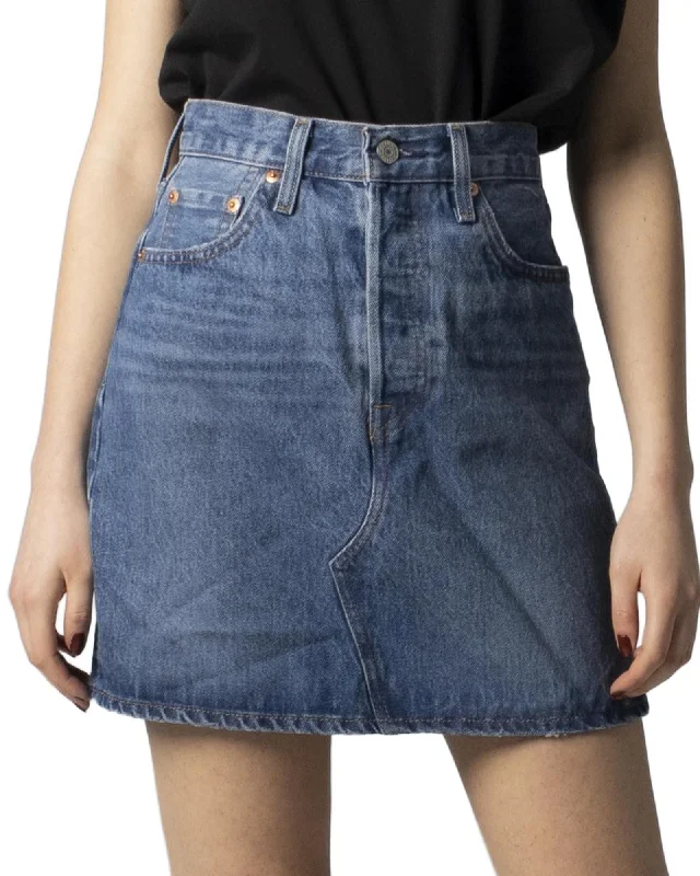 Lightweight linen skirts for breathable wear -Levis Womens 501 High Rise Denim Mini Skirt