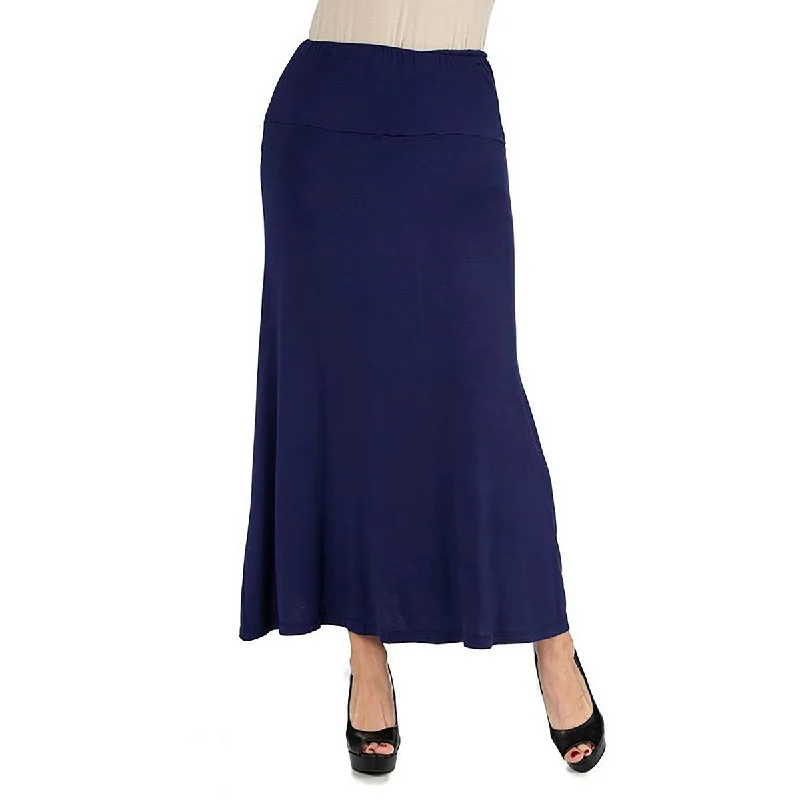 Affordable skirts for simple daily outfits -24seven Comfort Apparel Womens Banded Pull On Maxi Skirt