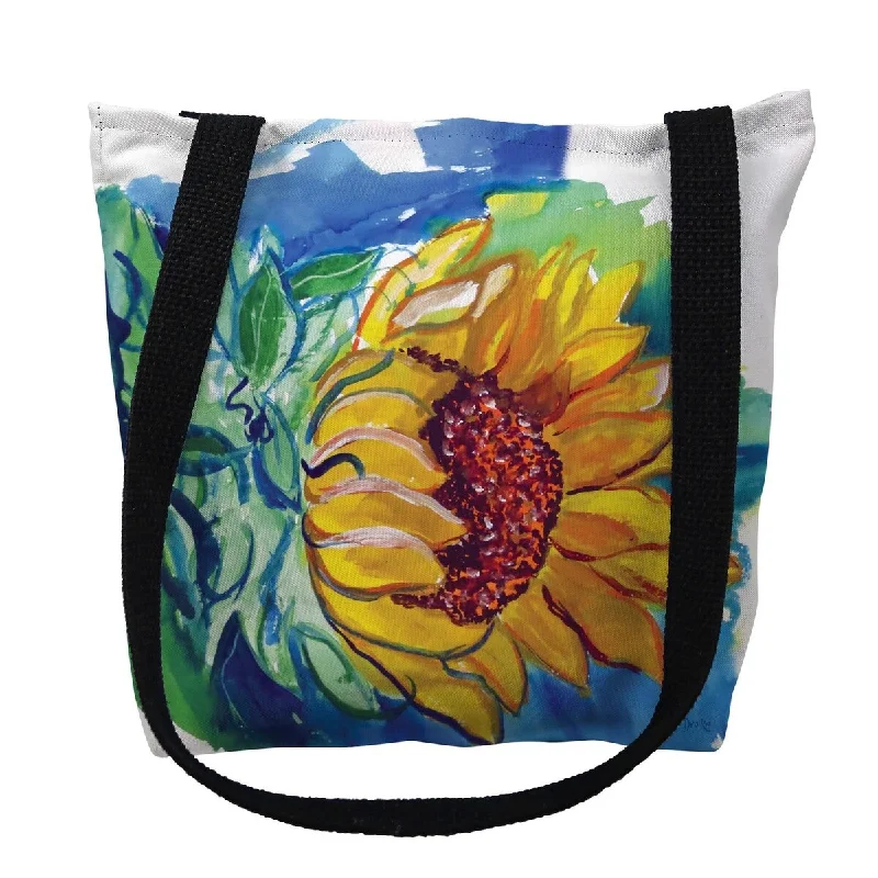 Handle bags with inner compartments for essentials -Windy SunFlower Small Tote Bag 13x13