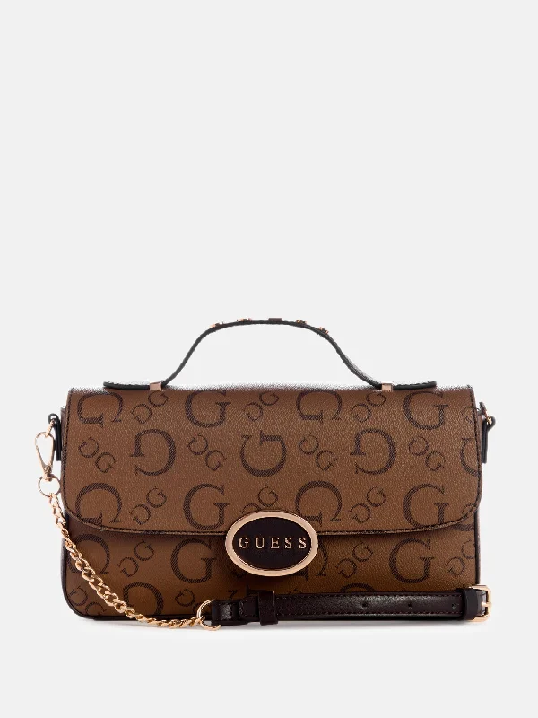 Handle bags with suede accents for texture -Nory Logo Top-Handle Crossbody