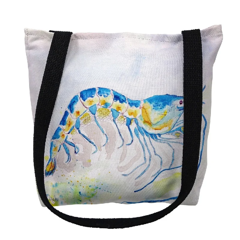 Large handle bags with spacious interior compartments -Blue Shrimp Small Tote Bag 13x13