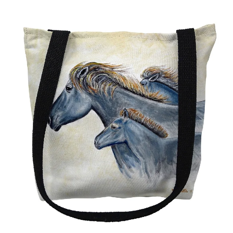 Leather handle bags for elegant daily carry -Wild Horses Small Tote Bag 13x13