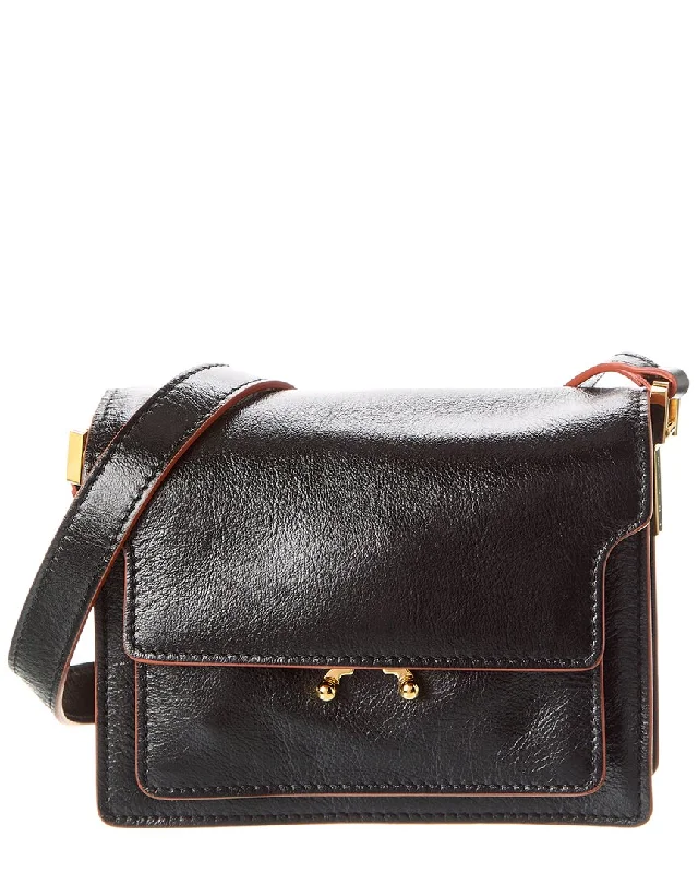 Handle bags with rustic leather for charm -Marni Trunk Mini Leather Shoulder Bag