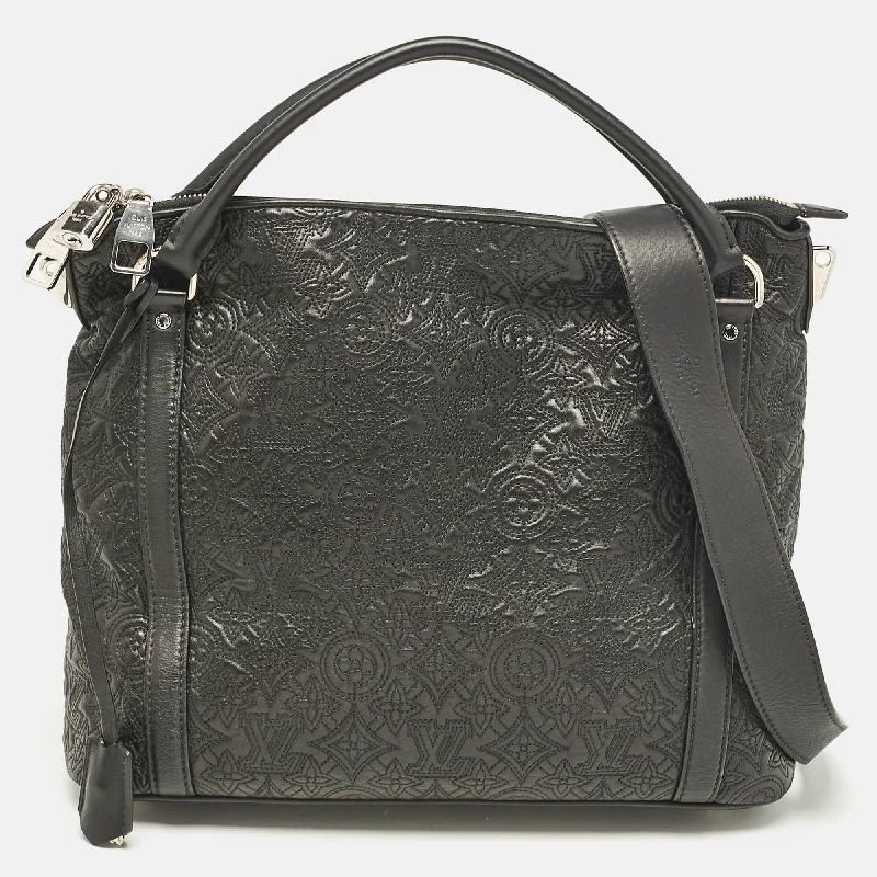 Handle bags with sleek zippers for closure -Louis Vuitton Black Monogram Leather Antheia Ixia Pm Bag