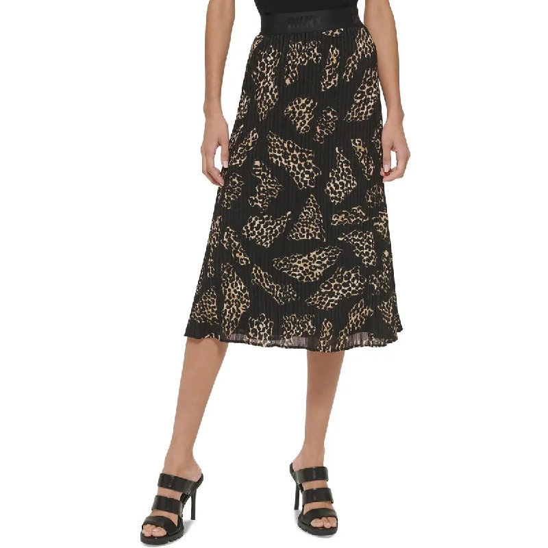 Vintage skirts with classic floral prints -DKNY Womens Pleated Pull On Midi Skirt