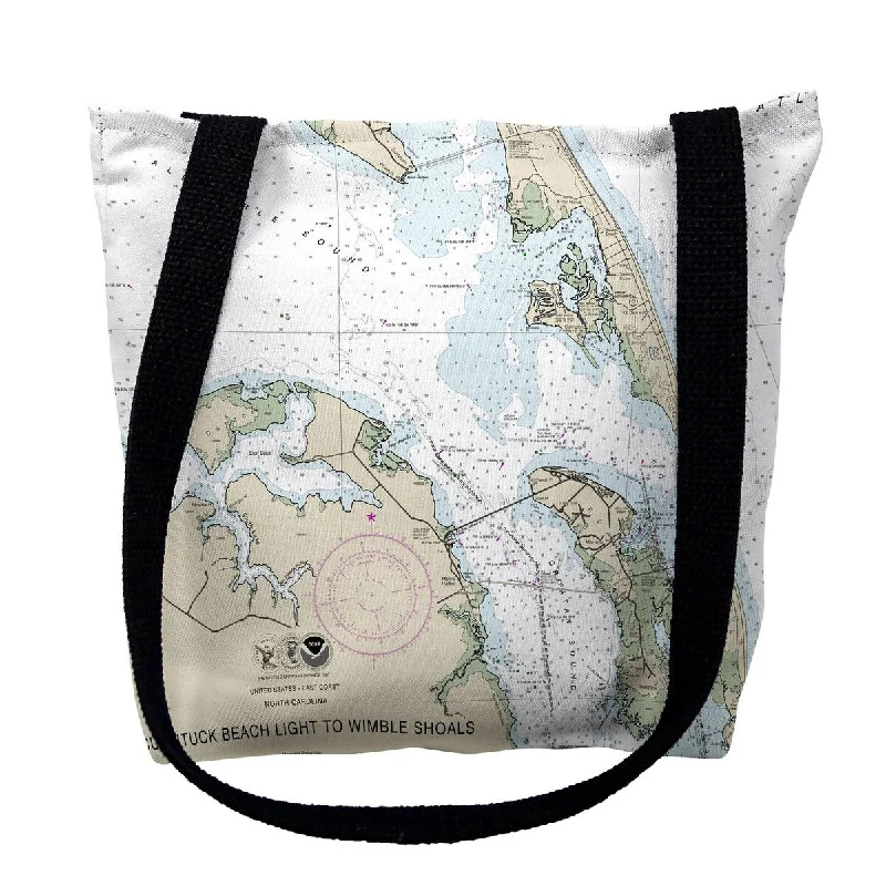 Handle bags with bold checks for trend -Manteo, NC Nautical Map Medium Tote Bag 16x16 - 16 inches x 16 inches