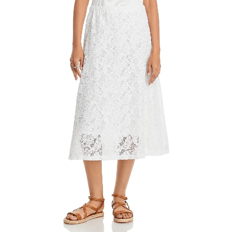 Designer skirts for luxury fashion flair -Wilt Womens Open Stitch Lace Midi Skirt