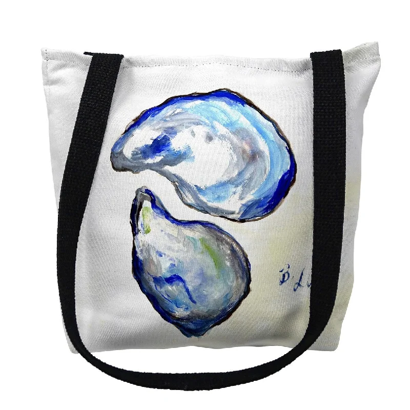 Handle bags with structured shapes for class -Blue Oysters Small Tote Bag 13x13