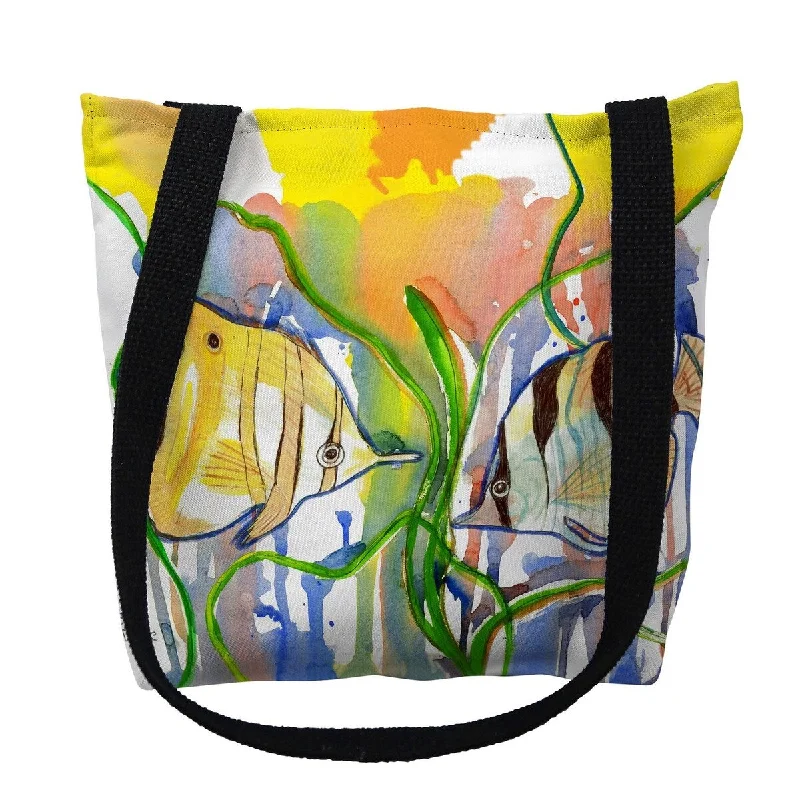 Handle bags with padded straps for comfort -Angel Fish Small Tote Bag 13x13