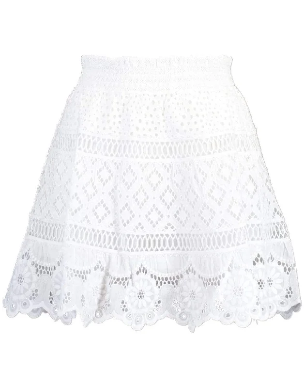 High-waisted skirts with button front detail -Quito Mini Lace Skirt