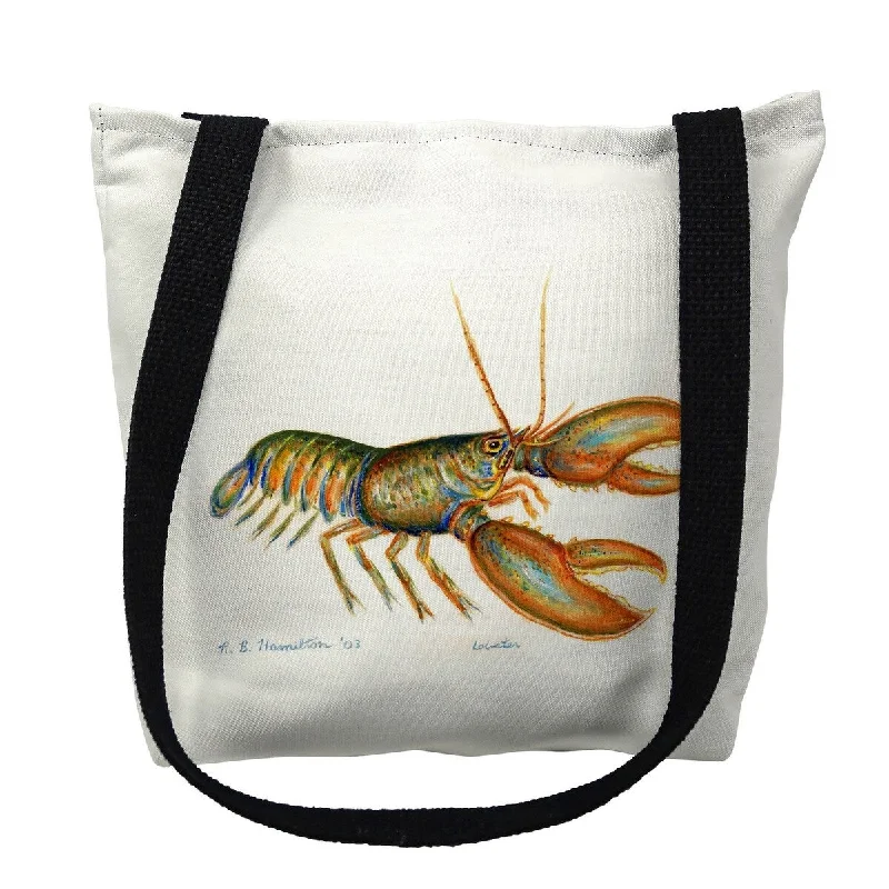 Handle bags with contrast stitching for detail -Lobster Small Tote Bag 13x13 - 13 inches x 13 inches