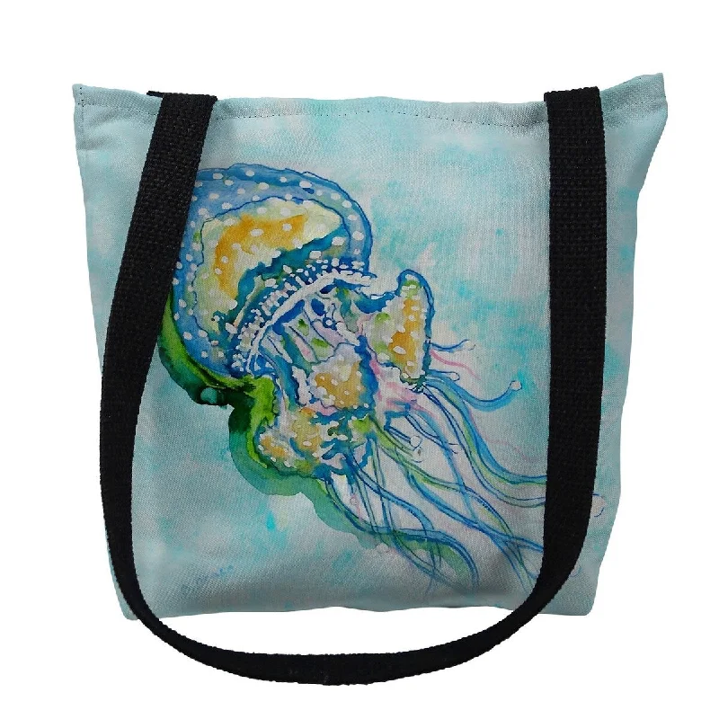 Handle bags with colorful handles for flair -Jelly Fish Small Tote Bag 13x13