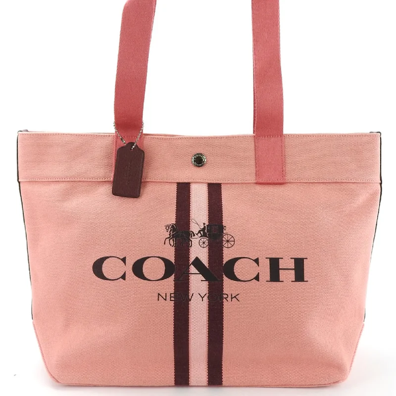 Leather handle bags for elegant daily carry -Coach  pink Canvas Tote Bag (Pre-Owned)