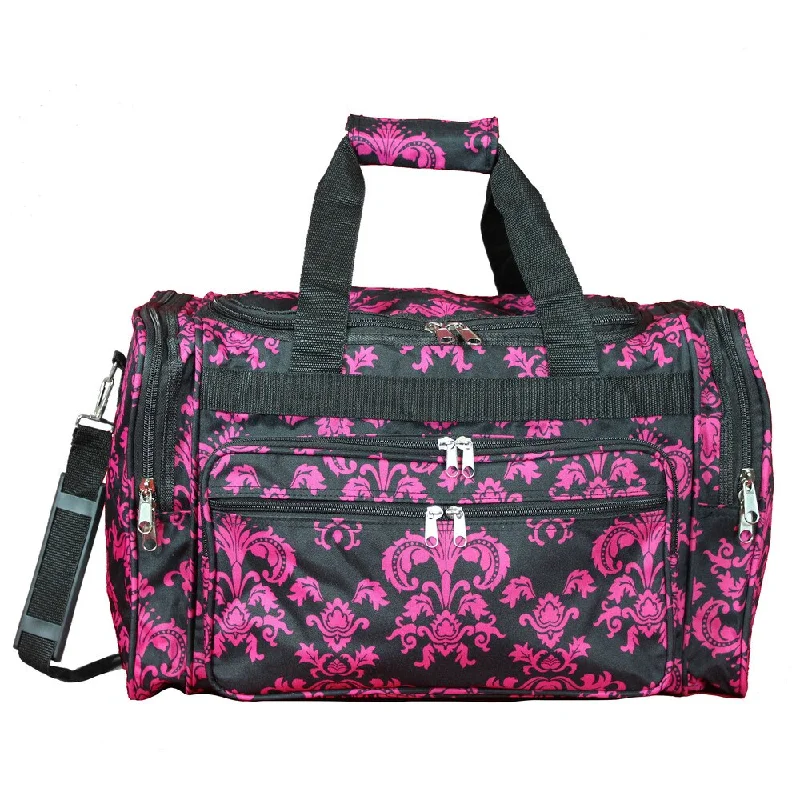 Handle bags with eco-friendly bamboo handles -World Traveler Damask 19-inch Lightweight Carry-On Duffle Bag