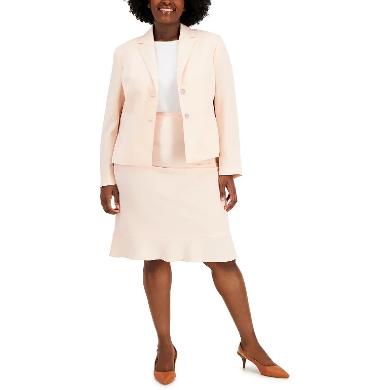 Classic skirts with subtle texture weave -Le Suit Womens Plus 2PC  Skirt Suit