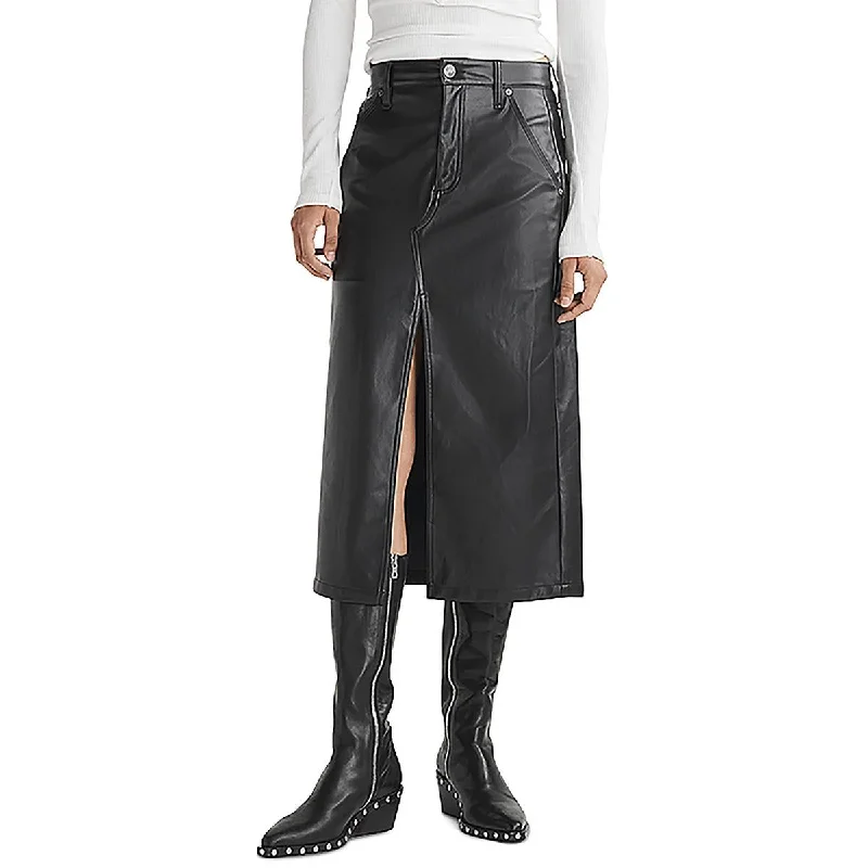 Spandex Dresses for Flexible -Rag & Bone Womens Faux Leather Work Pencil Skirt